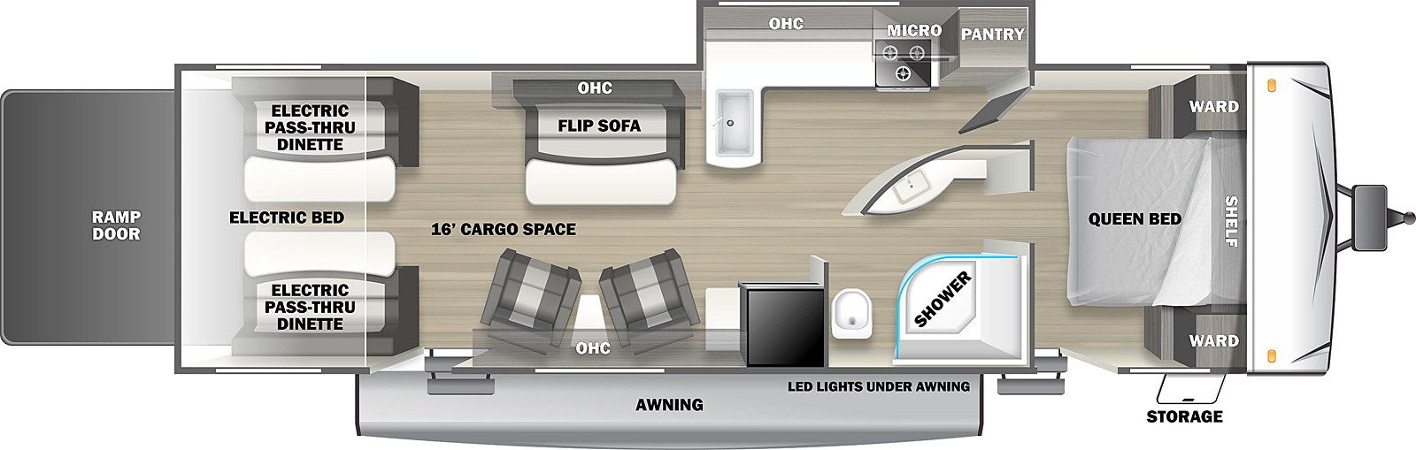 2022 FOREST RIVER SHOCKWAVE 29KSG-DX, , floor-plans-day image number 0